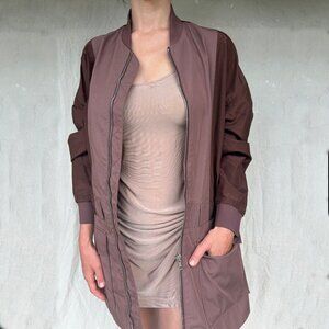 PHILLIP LIM LONG SLEEVE BROWN WINDBREAKER ANORAK SIZE MEDIUM